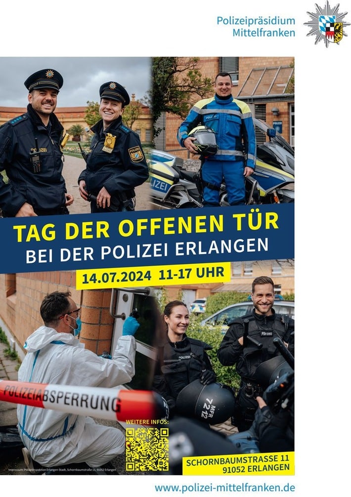 POL-MFR: (708) Tag der offenen Tür der Polizei Erlangen – Einladung