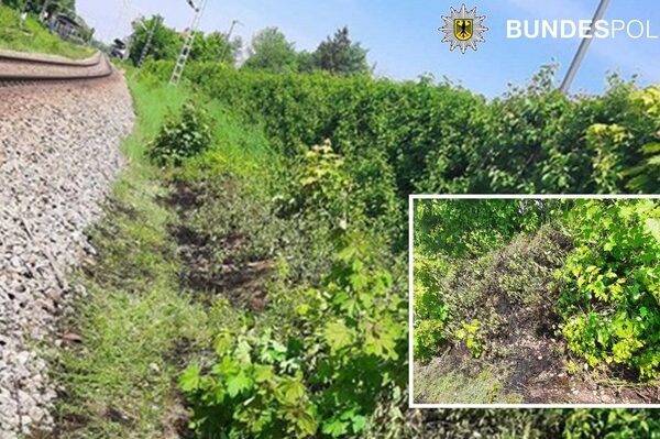 Bundespolizeidirektion München: Zigarette löste Böschungsbrand aus – Bundespolizei warnt vor unachtsamen Verhalten